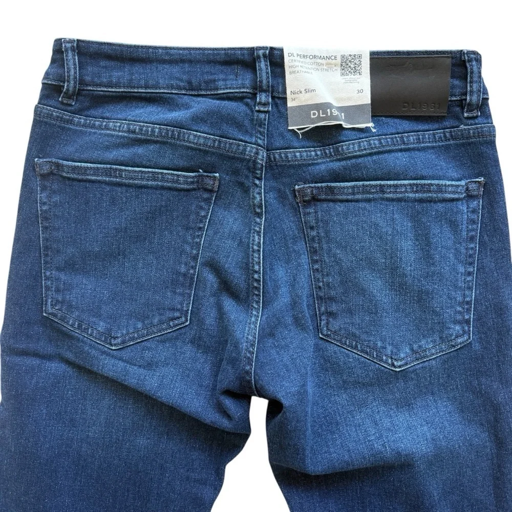 NWT DL1961 Men's Nick Slim Stretch Denim Jeans Blue Size 30x34 Medium Wash $125